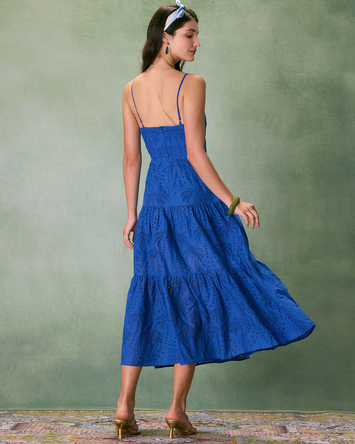Madeleine | Damen Midikleid mit Herz-Ausschnitt – Blau