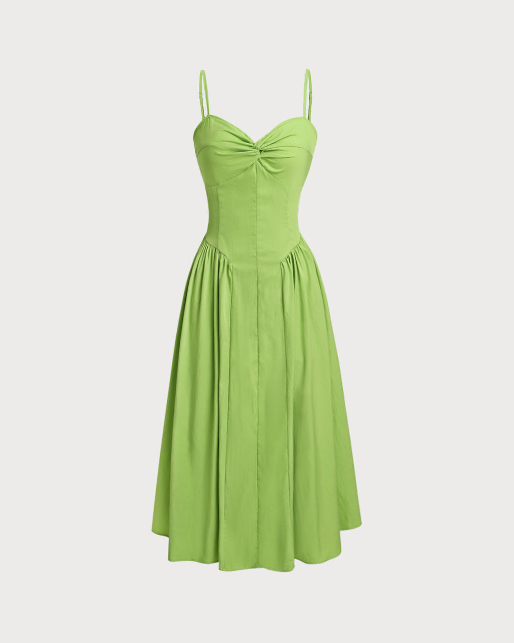 Lucienne | Damen Midikleid mit Herz-Ausschnitt – Grün
