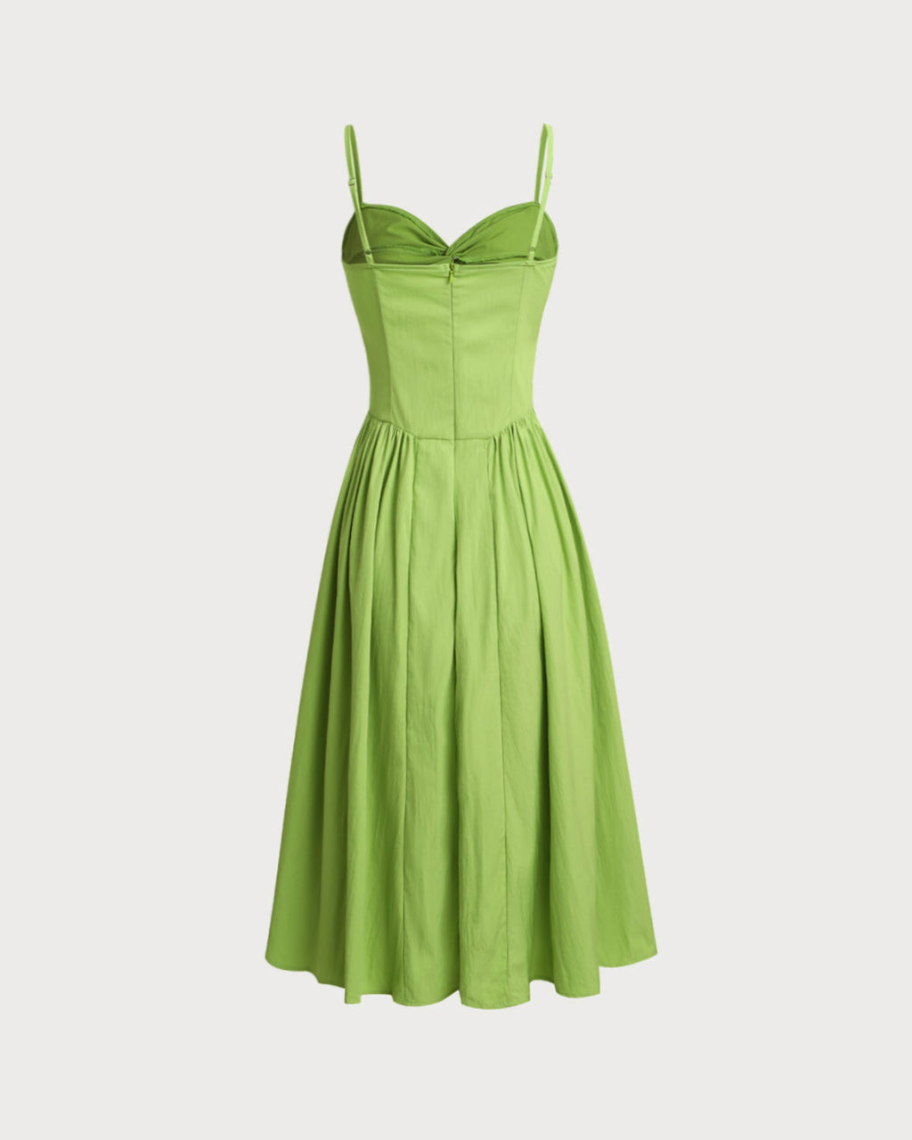 Lucienne | Damen Midikleid mit Herz-Ausschnitt – Grün