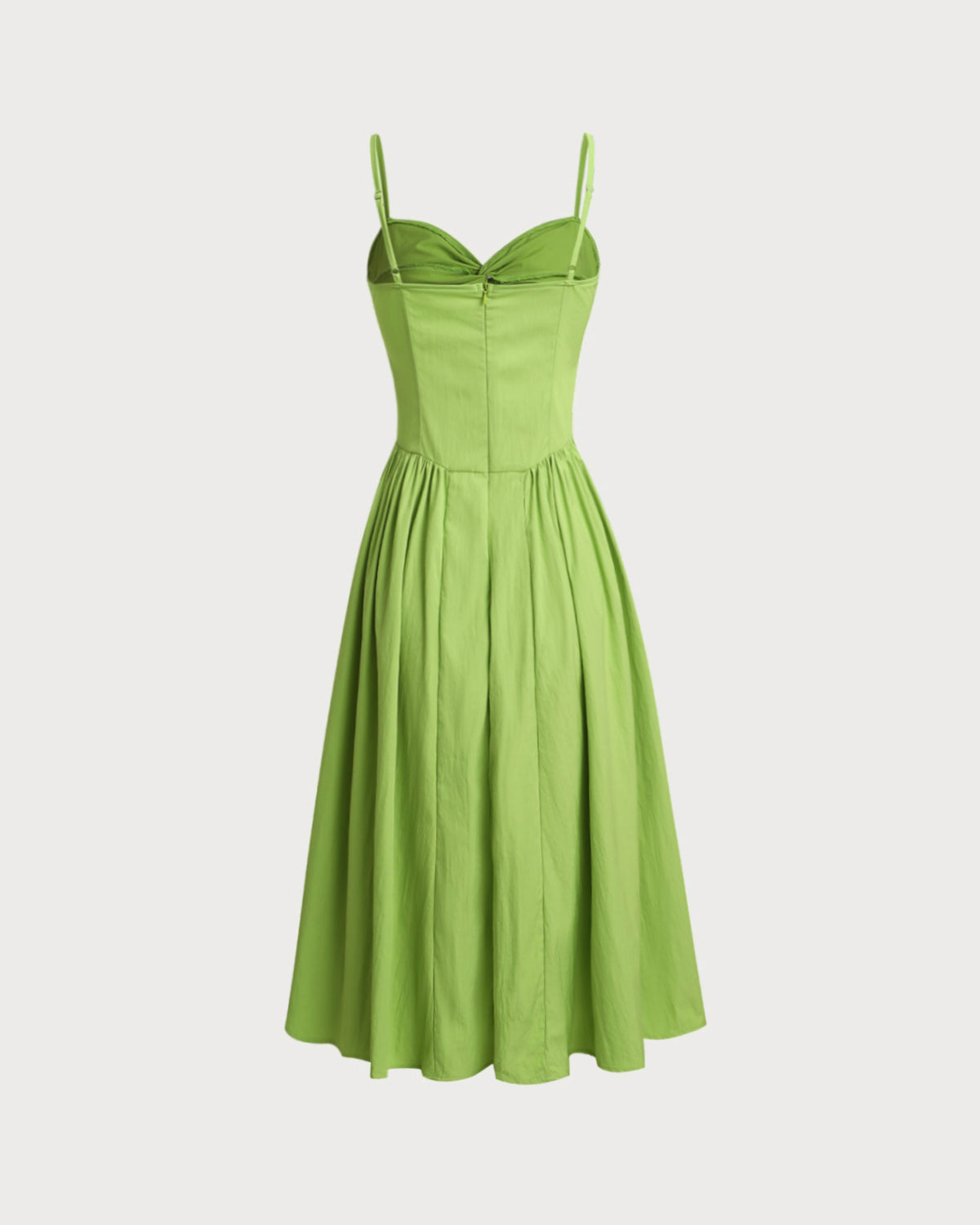 Lucienne | Damen Midikleid mit Herz-Ausschnitt – Grün