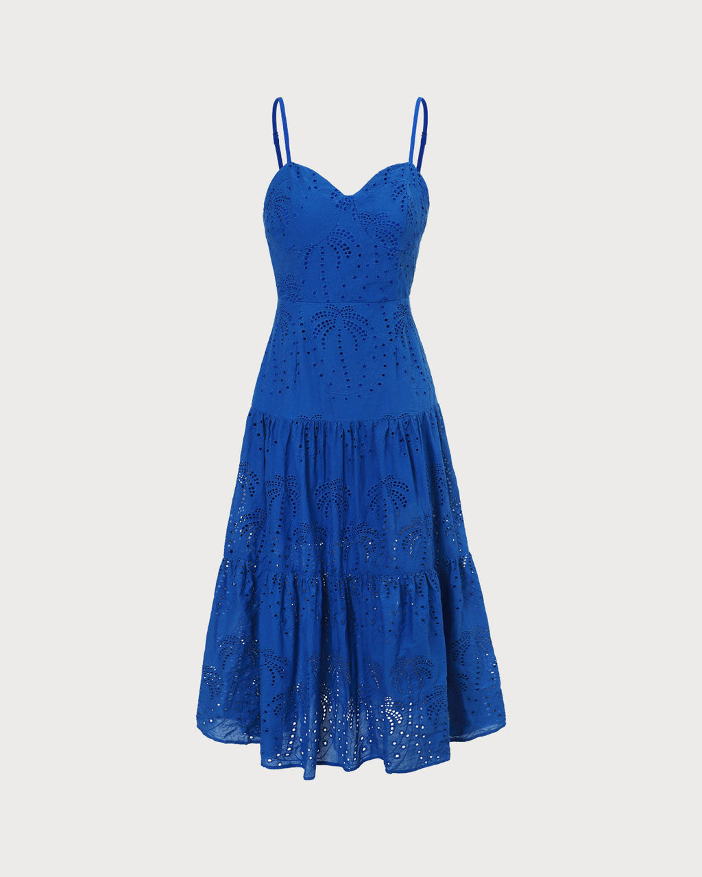 Madeleine | Damen Midikleid mit Herz-Ausschnitt – Blau