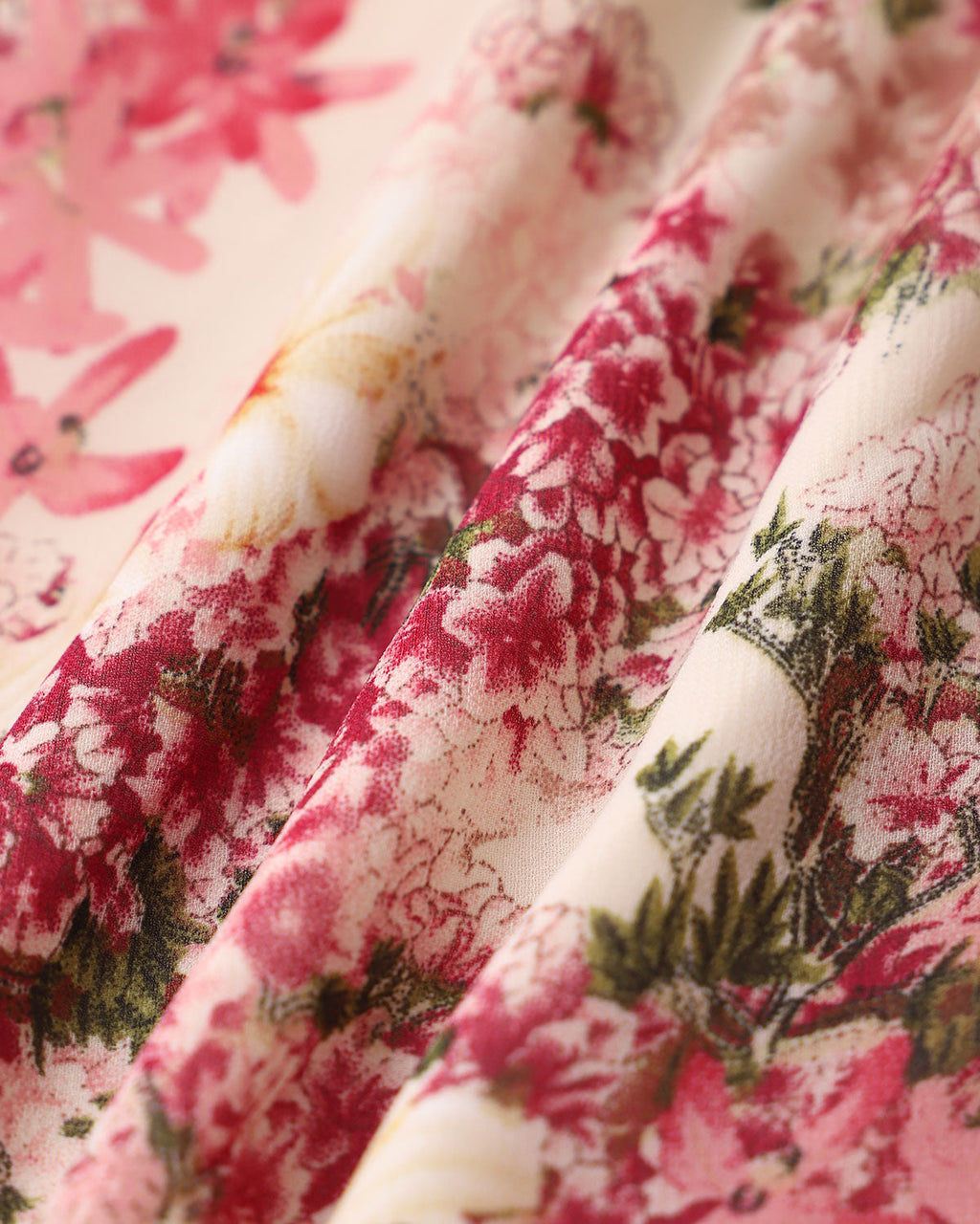 Nadine | Damen Floral-Midikleid mit Bindeträgern – Rosa