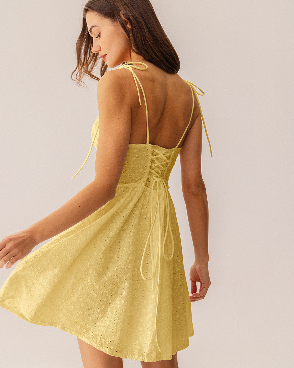 Elodie | Damen Minikleid mit Corsage – Gelb