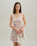Juliette | Damen Floral-Minikleid mit Karree-Ausschnitt