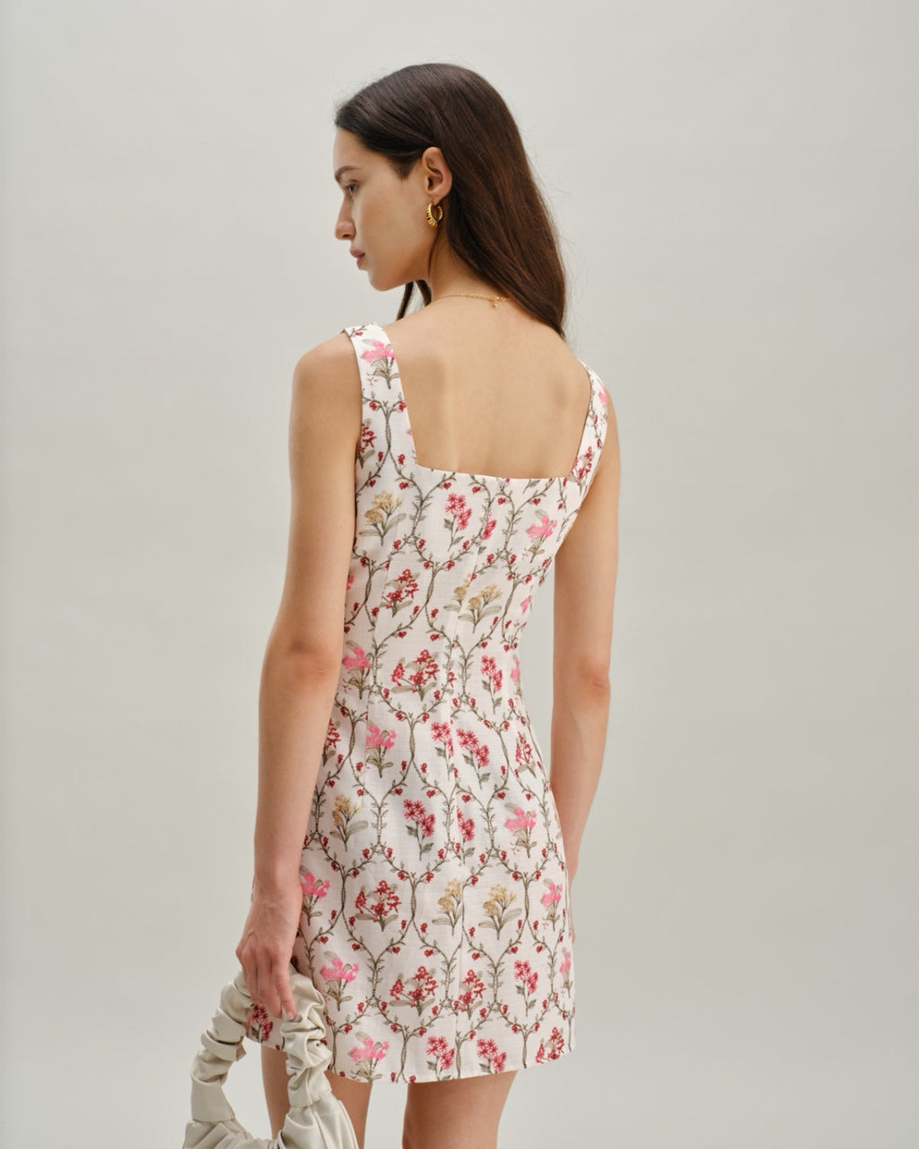 Juliette | Damen Floral-Minikleid mit Karree-Ausschnitt