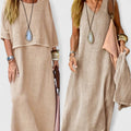 Sandy | Damen Zweiteiler Maxikleid mit Top Optik Sommeroutfit