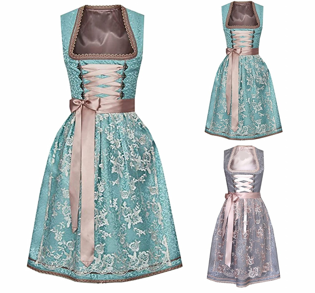 Lena | Damen Dirndl mit Schürze Trachtenkleid Oktoberfest