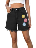 Damen Kurze Hose mit Blumenmuster