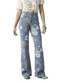 Damenhose mit Blumenmuster
