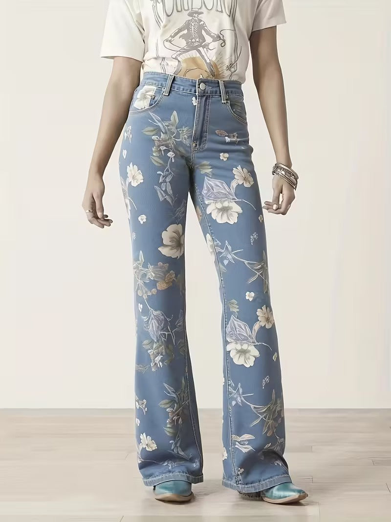 Damenhose mit Blumenmuster