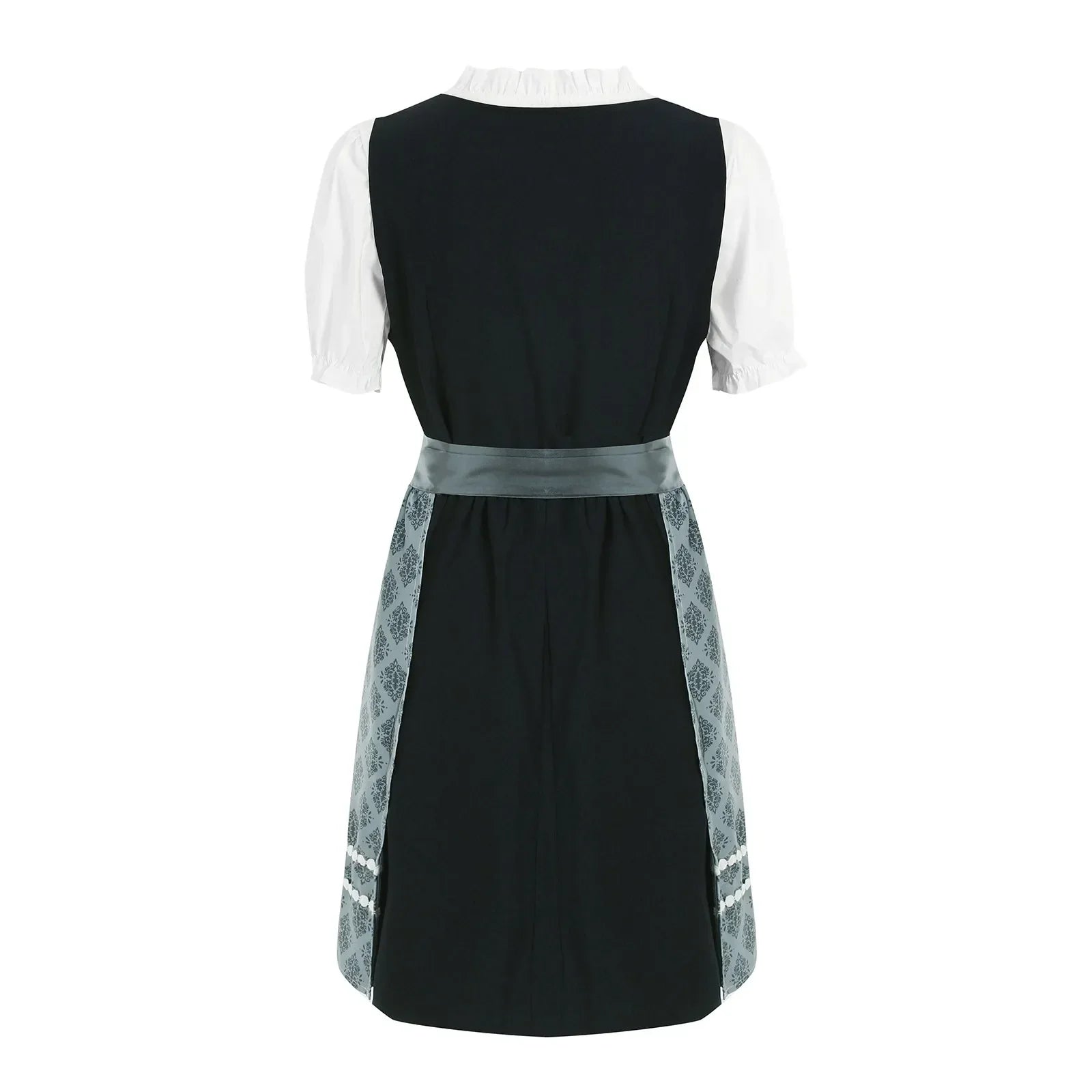 Kathrin | Damen Dirndl Dunkelgrau Spitzenschürze Trachtenkleid Set