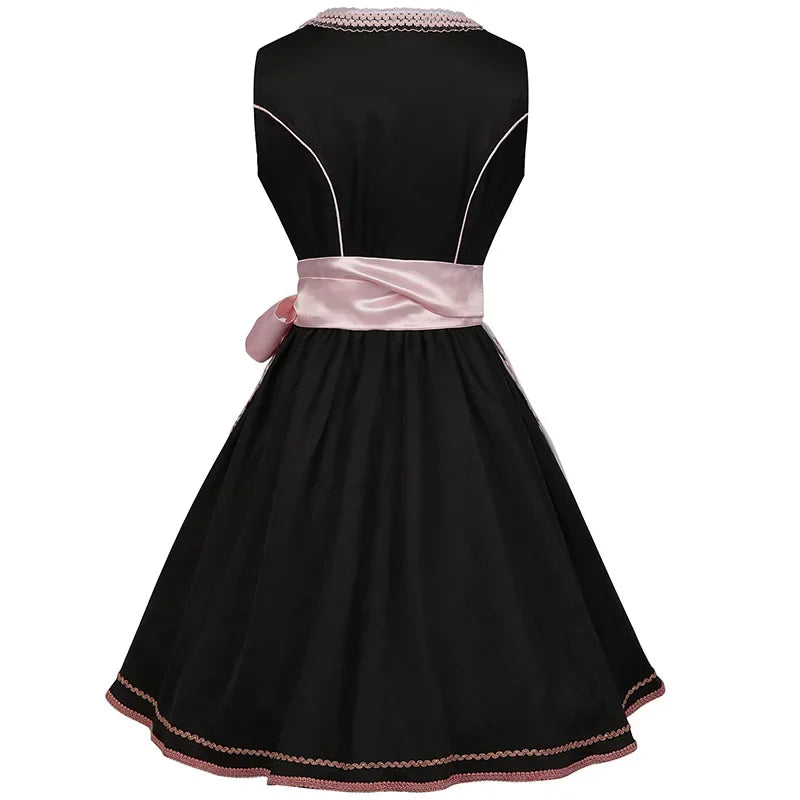 Theresa | Damen Dirndl mit Schnürung und Blumen Schürze