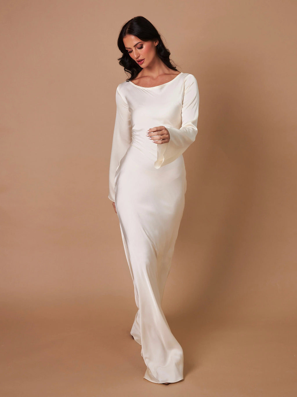 Adelgunde | Damen Langarm Maxikleid mit eleganter Silhouette