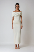 Aelinn | Damen Off-Shoulder Maxikleid figurbetont