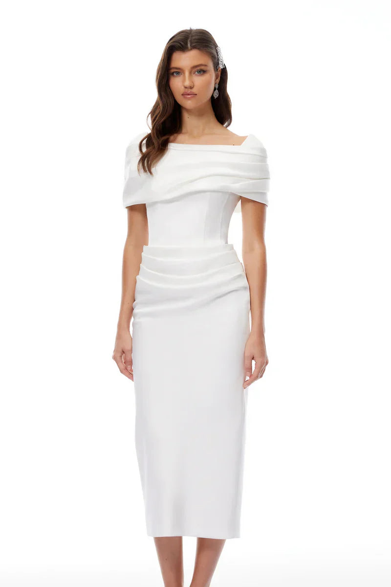 Aelinn | Damen Off-Shoulder Maxikleid figurbetont