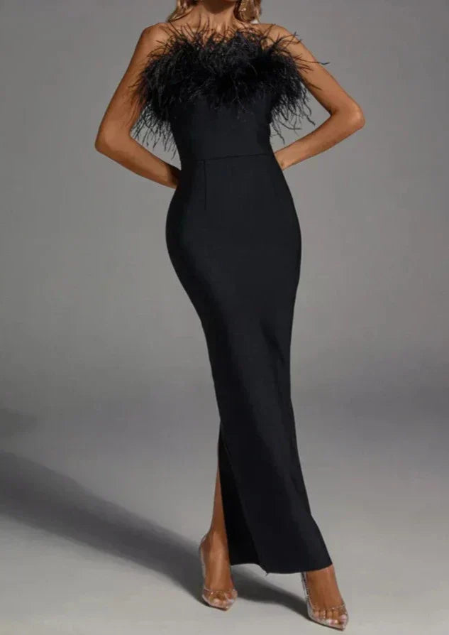 Damen Ballkleid mit Trägerlosem Schnitt und Schlichtem Mieder