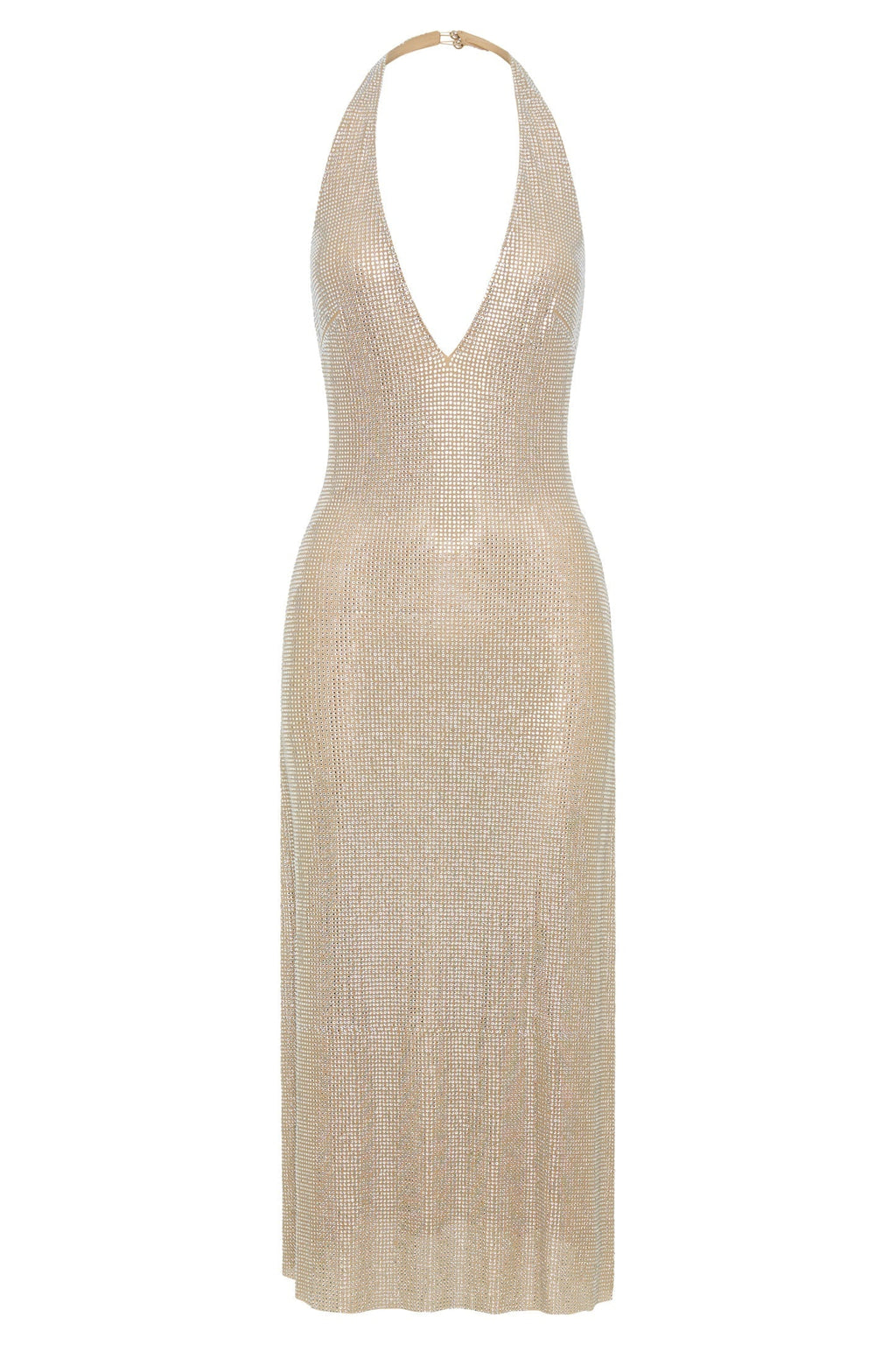 Damen Ballkleid mit Neckholder und Glänzender Verzierung