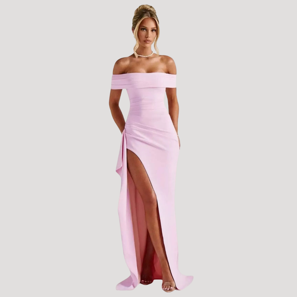 Benedikta | Damen Off Shoulder Elegantes Maxikleid