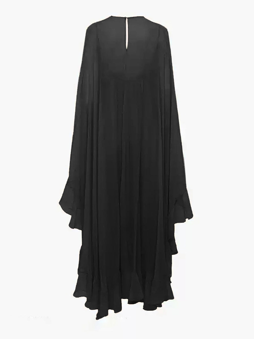 Seraphina | Damen Chiffon Maxikleid mit Umhang, Rüschen festlich