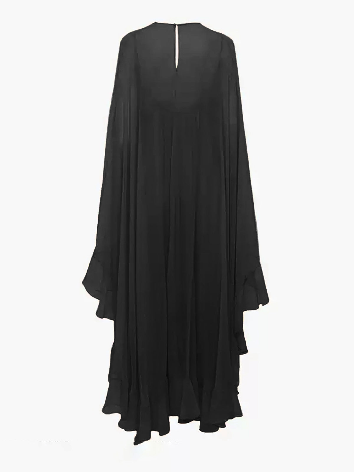 Seraphina | Damen Chiffon Maxikleid mit Umhang, Rüschen festlich