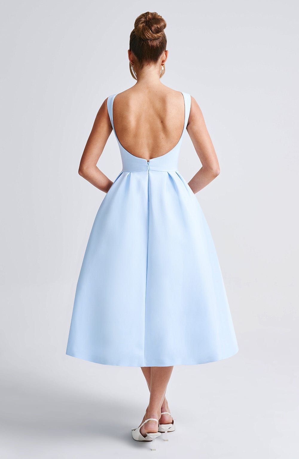 Viola | Damen Rückenfreies Midikleid – Blau