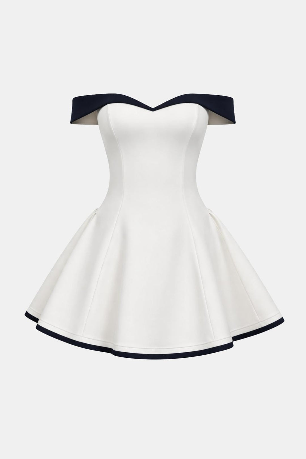 Cocktailkleid Damen Mini mit Schulterfreiem Ausschnitt Sweetheart-Ausschnitt und Ausgestelltem Rockteil