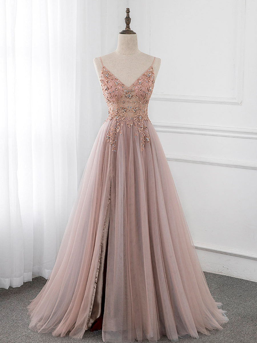 Damen Ballkleid mit Verzierter Korsage und Schmalen Trägern