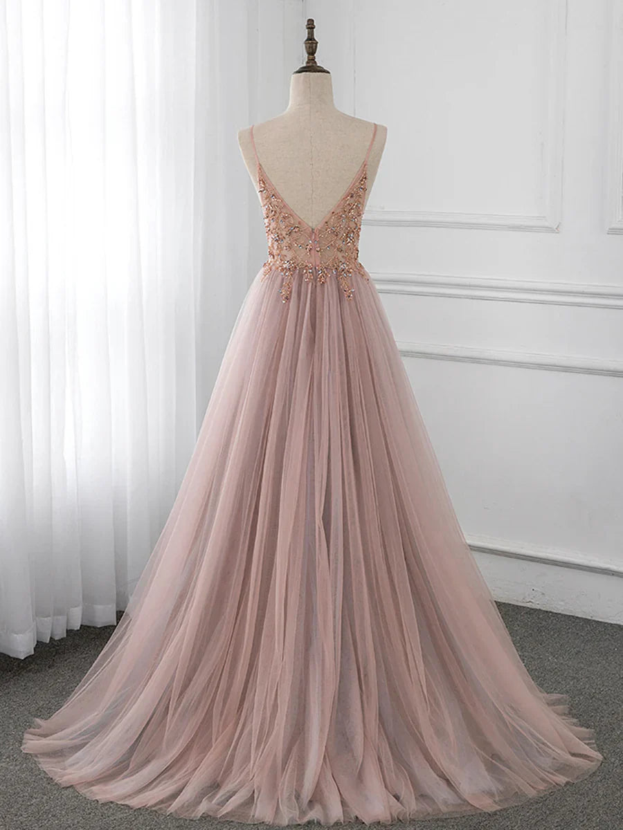 Damen Ballkleid mit Verzierter Korsage und Schmalen Trägern