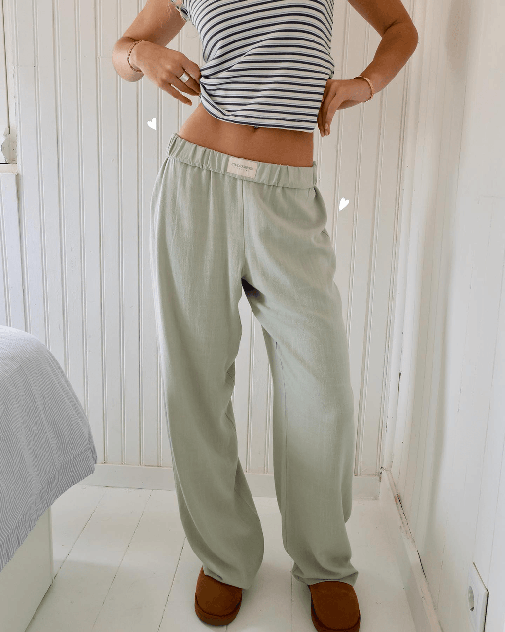 Damen Hose mit elastischem Bund und Seitentaschen