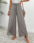 Damen Hose mit weitem Bein und geometrischem Muster