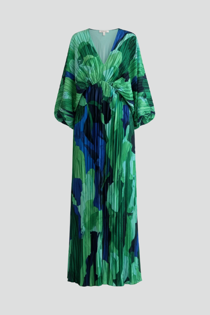 Eleonore | Damen Wickel Maxikleid V-Ausschnitt Langarm