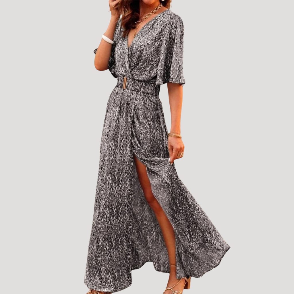 Galatea | Damen Wickel Maxi Kleid mit Schlitz