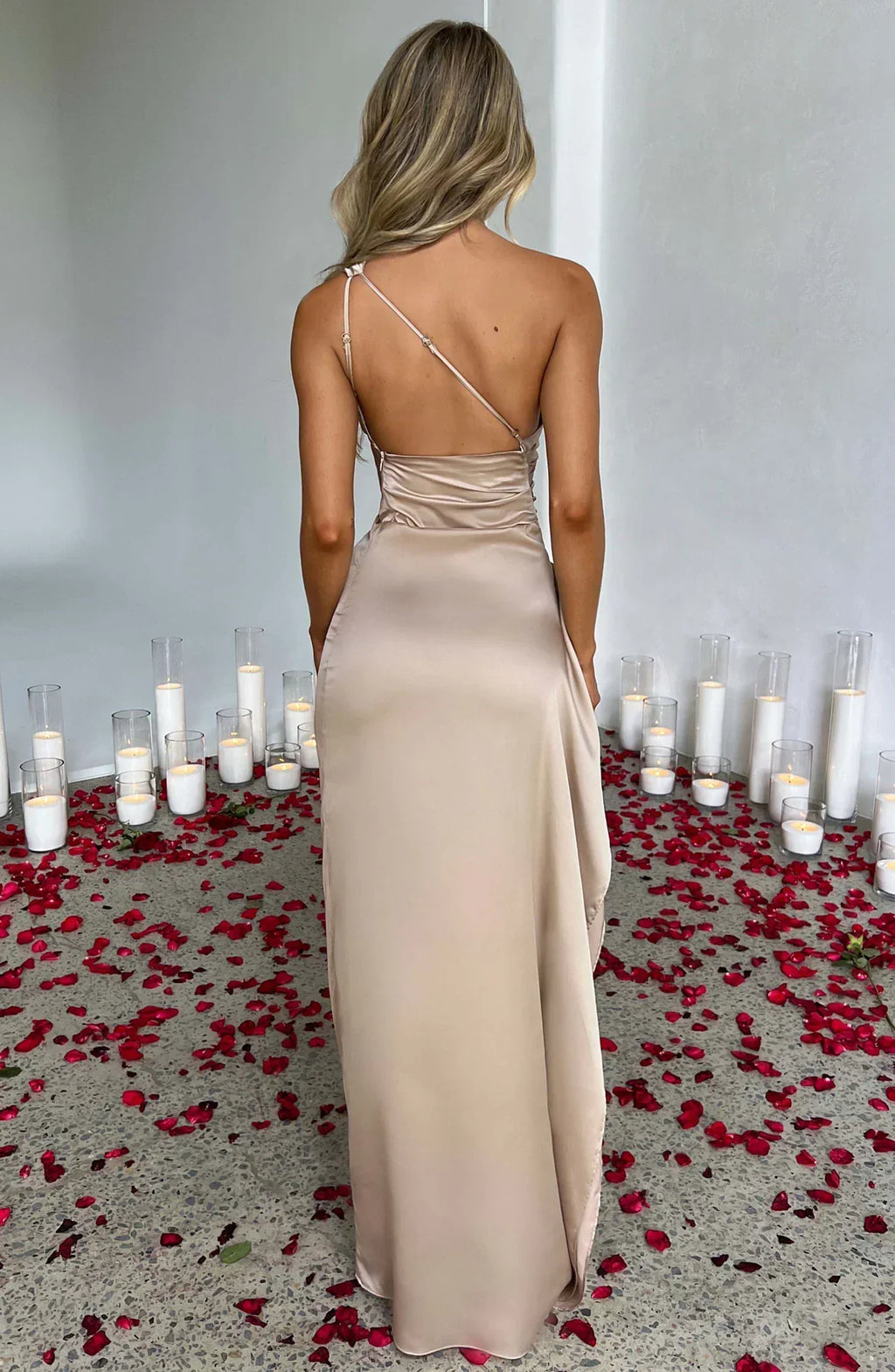 Lysandra | Damen One-Shoulder Abendkleid mit Schlitz