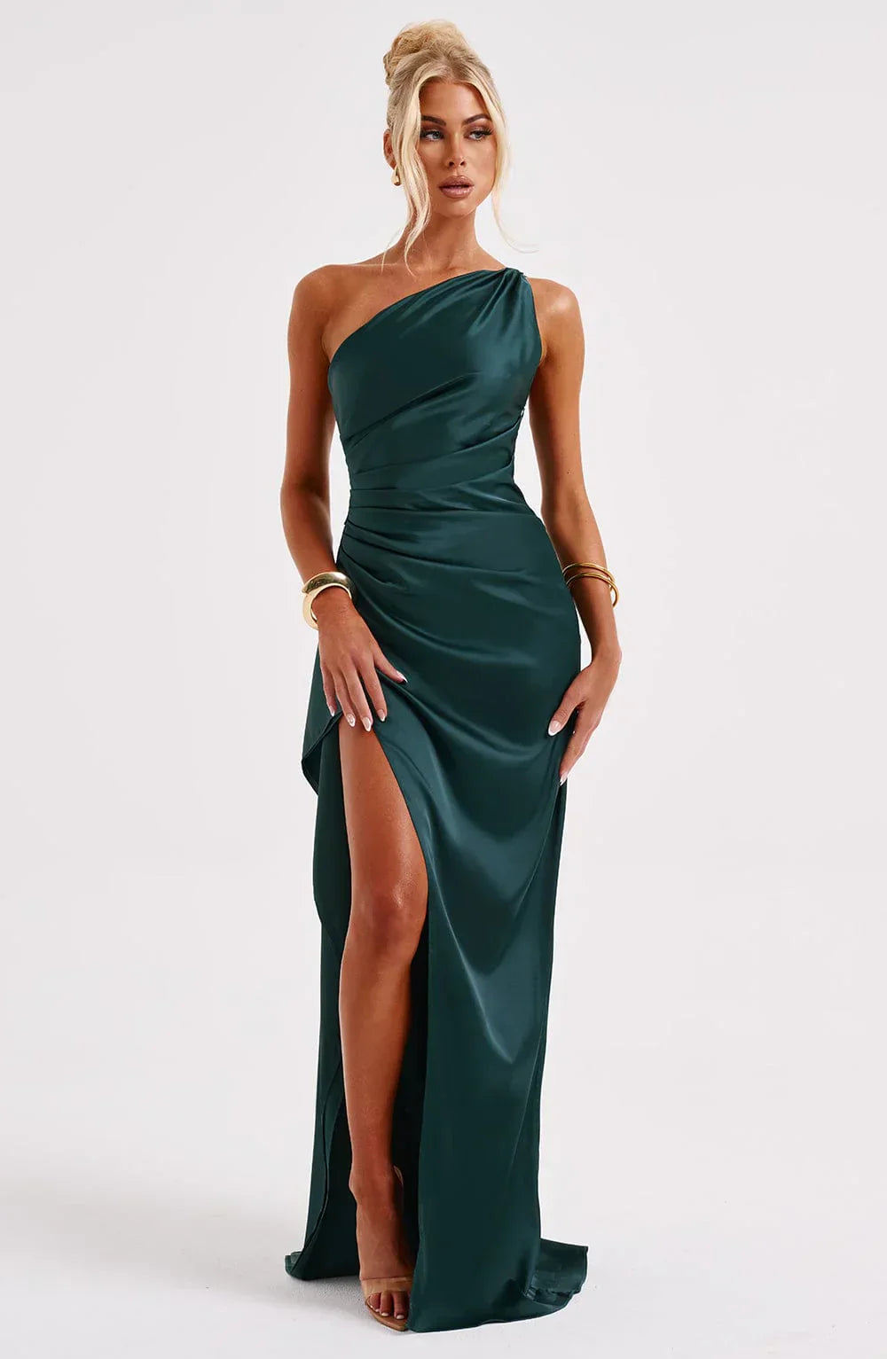 Lysandra | Damen One-Shoulder Abendkleid mit Schlitz