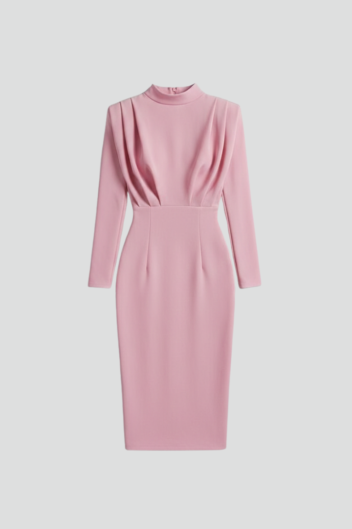 Lysithea | Damen Rollkragen Langarm Maxikleid