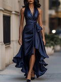 Raphaela | Damen Neckholder Wickel Abendkleid
