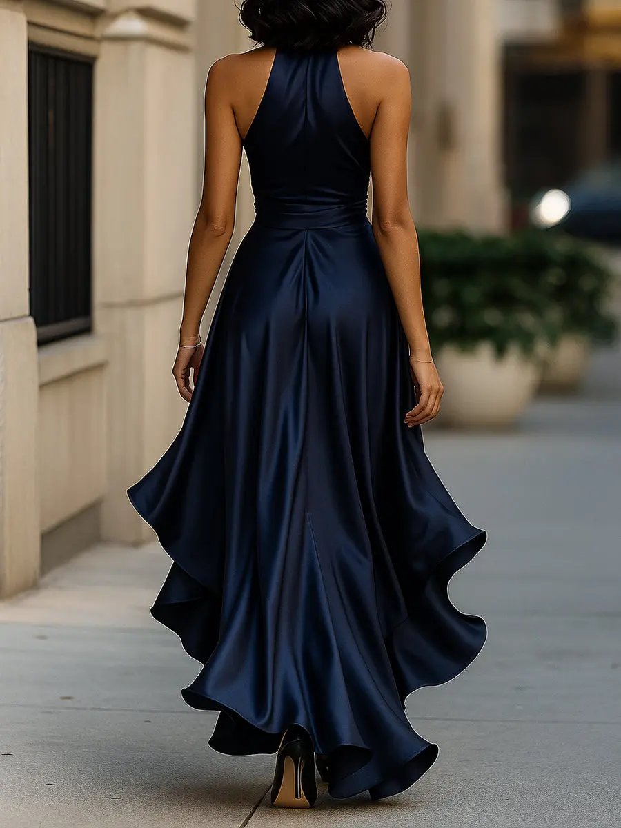 Raphaela | Damen Neckholder Wickel Abendkleid