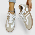 Sneaker Damen mit Schnürung und Kontrastbesatz und Gummisohle