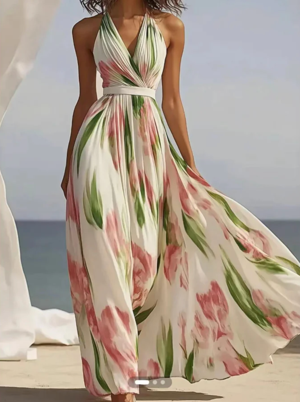 Tove | Damen Ärmelloses Blumenkleid Maxikleid