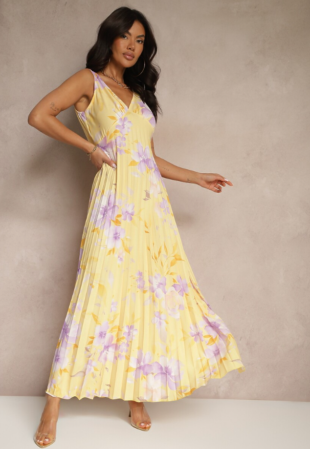 Tove | Damen Ärmelloses Blumenkleid Maxikleid
