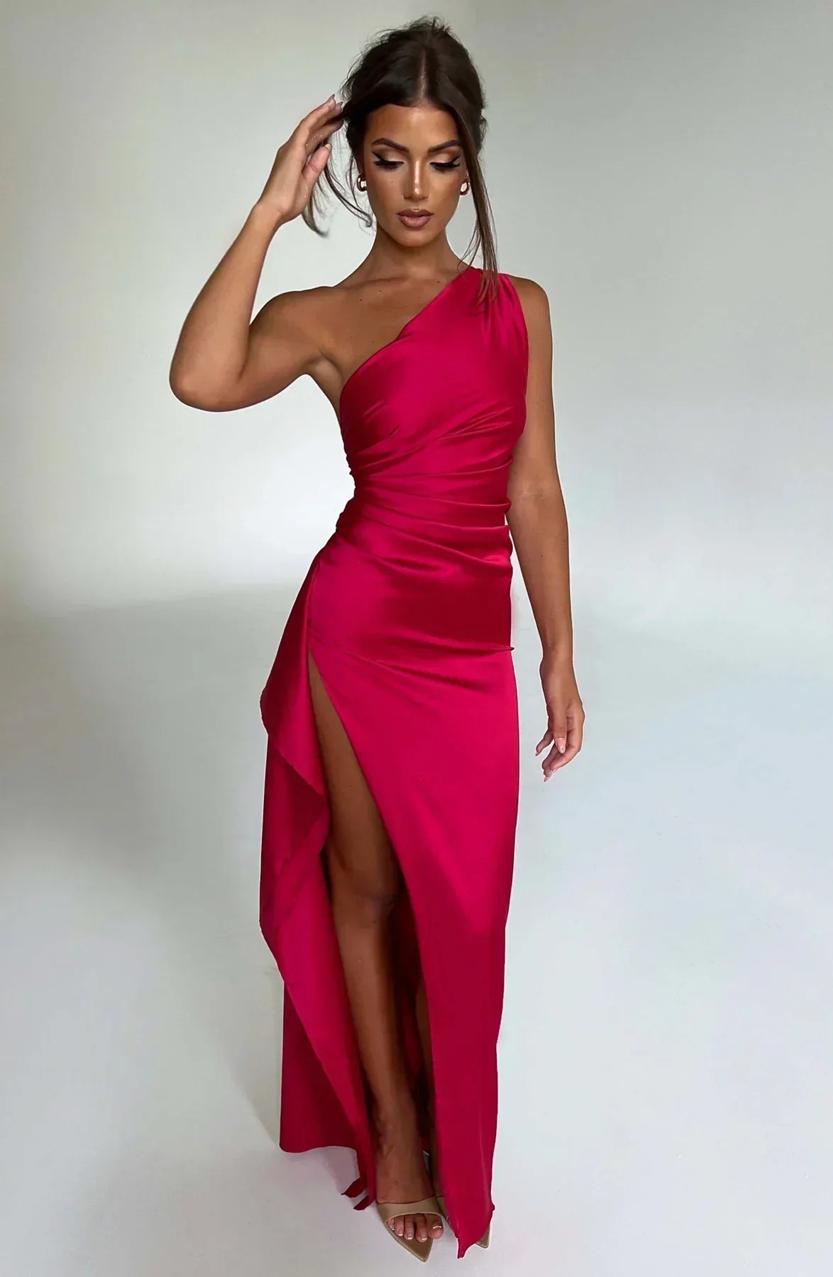 Violetta | Damen One Shoulder Maxikleid