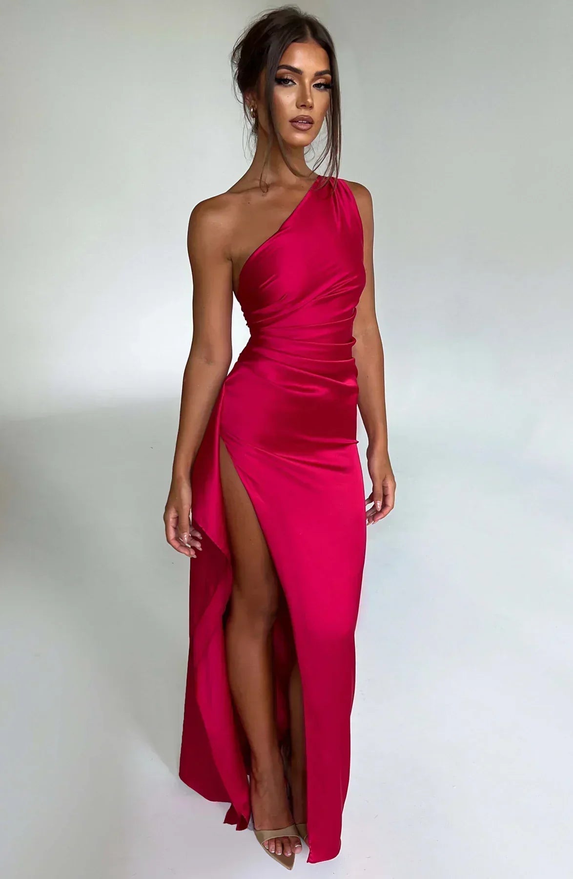 Violetta | Damen One Shoulder Maxikleid