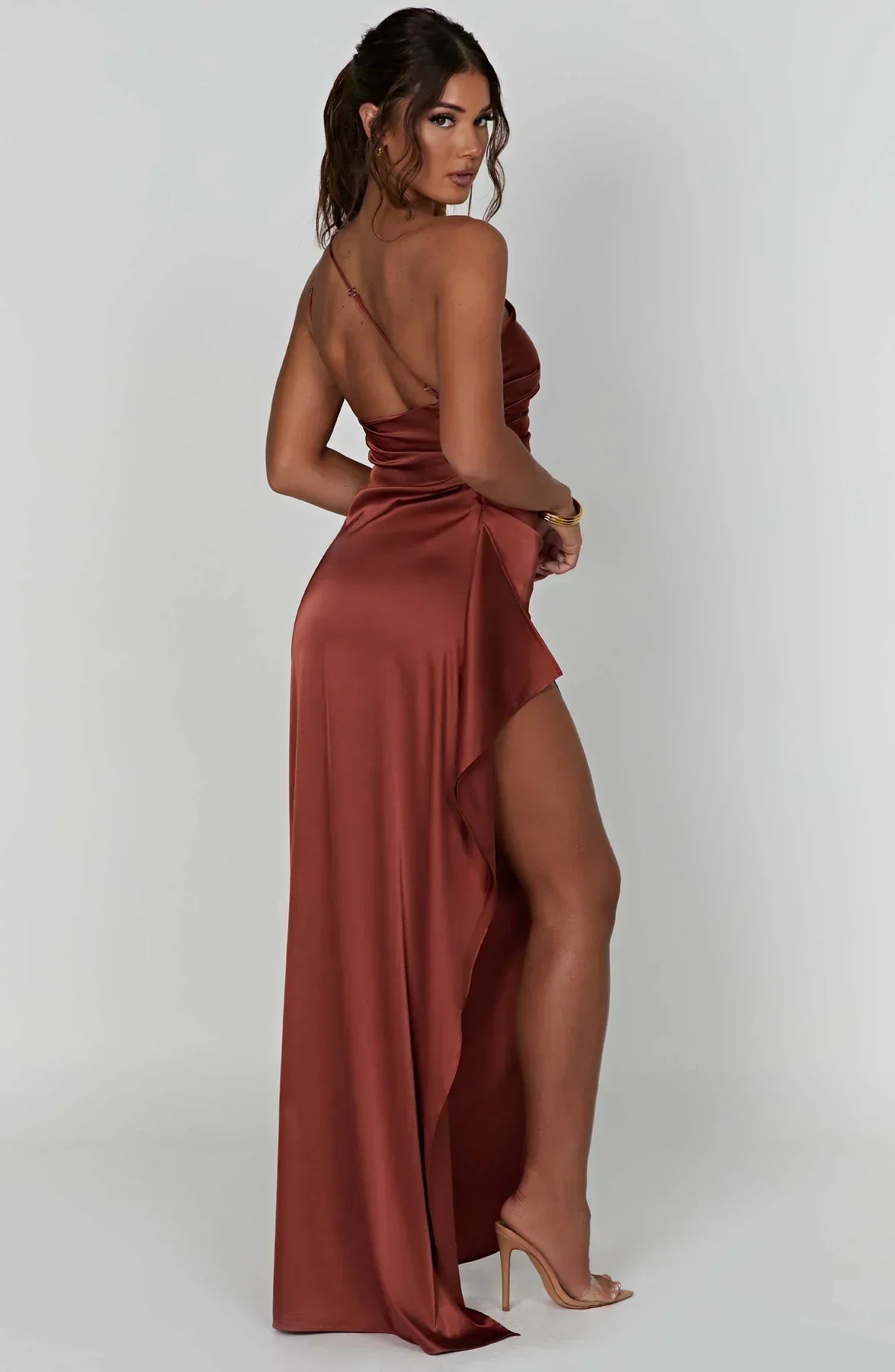 Violetta | Damen One Shoulder Maxikleid
