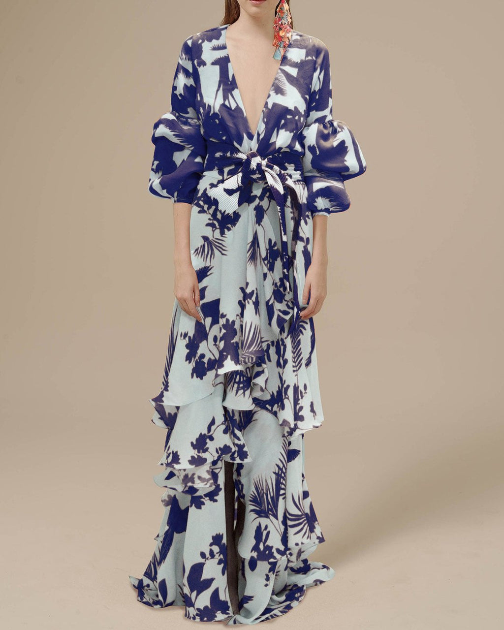Willa | Damen Blumen Wickelkleid Maxi