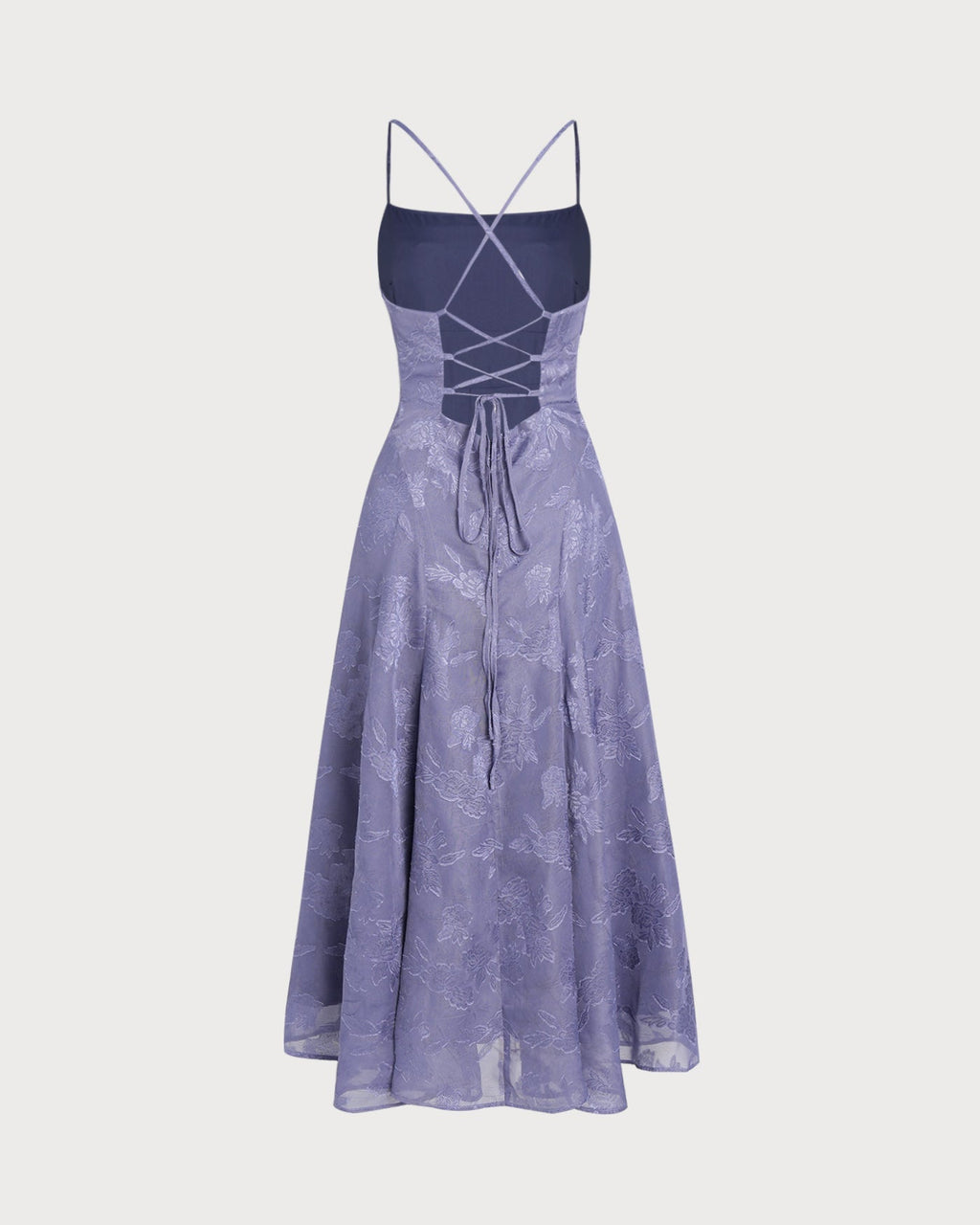 Uma | Damen Jacquard-Maxikleid – Blau