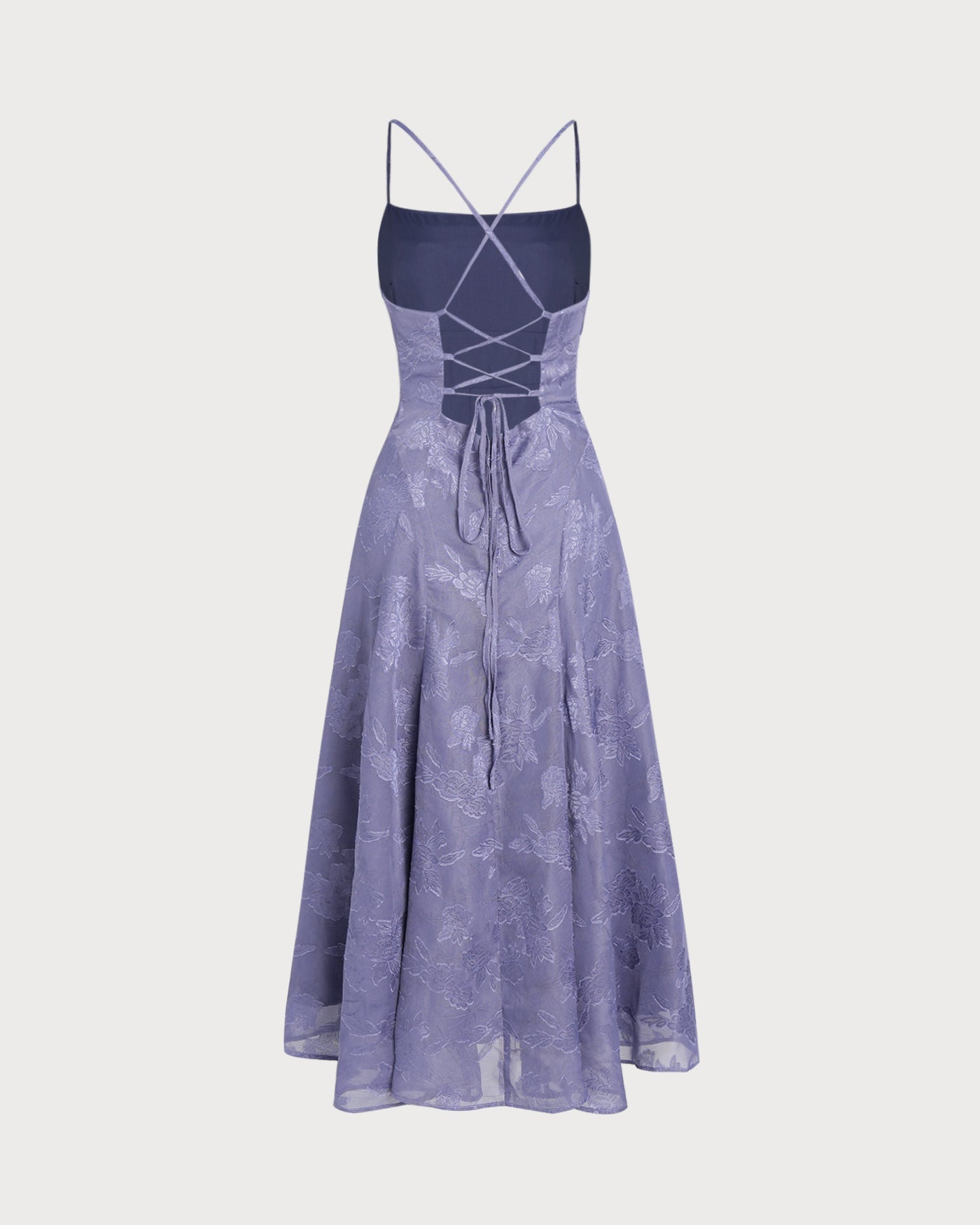Uma | Damen Jacquard-Maxikleid – Blau