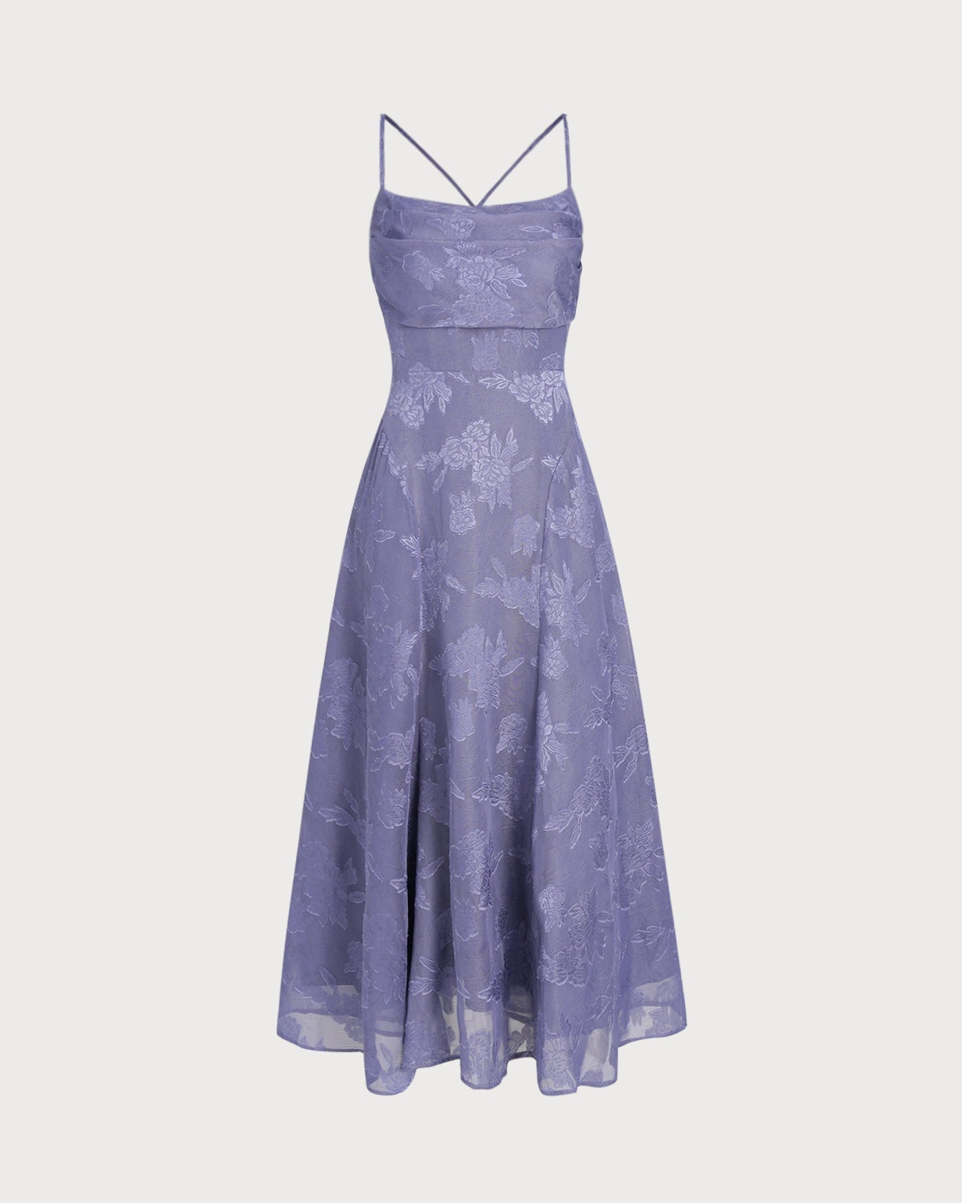 Uma | Damen Jacquard-Maxikleid – Blau