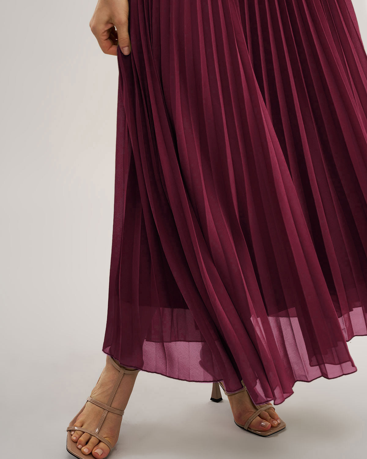 Jolie | Damen Maxikleid mit Herz-Ausschnitt – Bordeaux