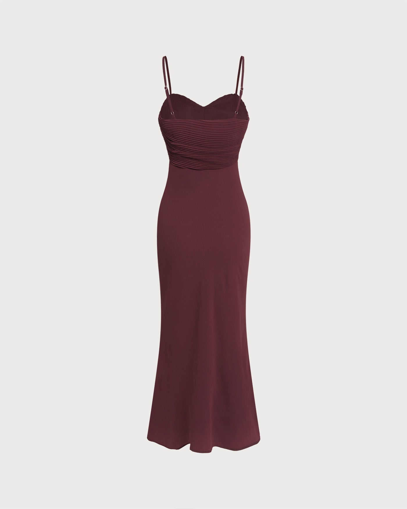 Inès | Damen Maxikleid mit Raffung – Bordeaux