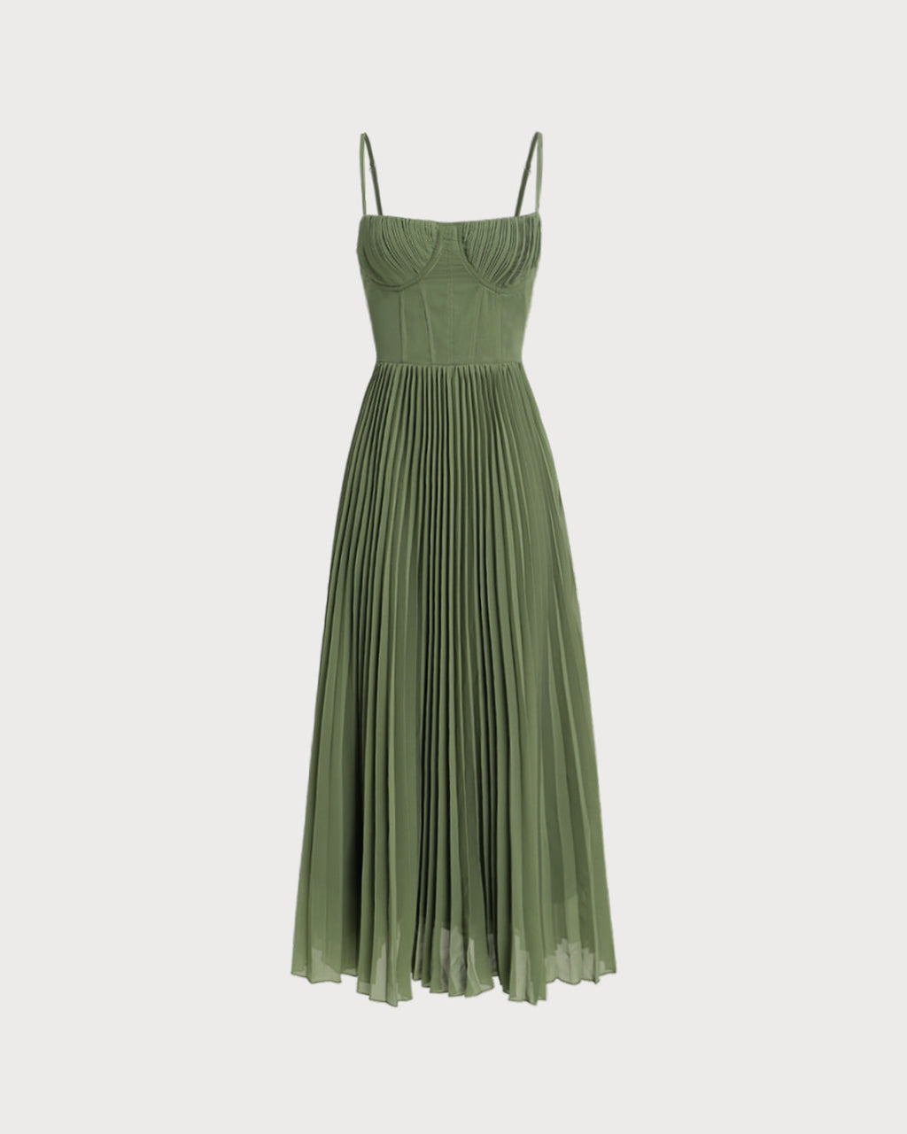 Fabienne | Damen Maxikleid mit Herz-Ausschnitt – Grün